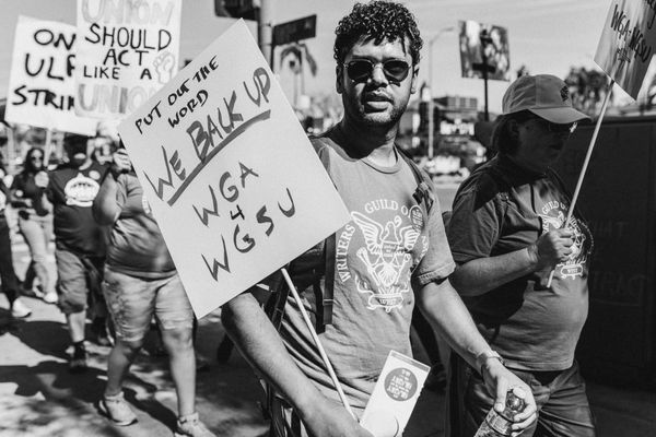 VIDEO: WGSU Holds Picket Line Rally Outside WGA Headquarters in Los Angeles