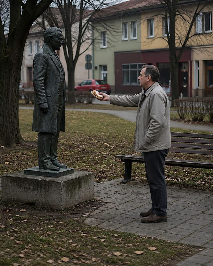 "The sandwich had been offered in good faith. The statue remained unmoved."
