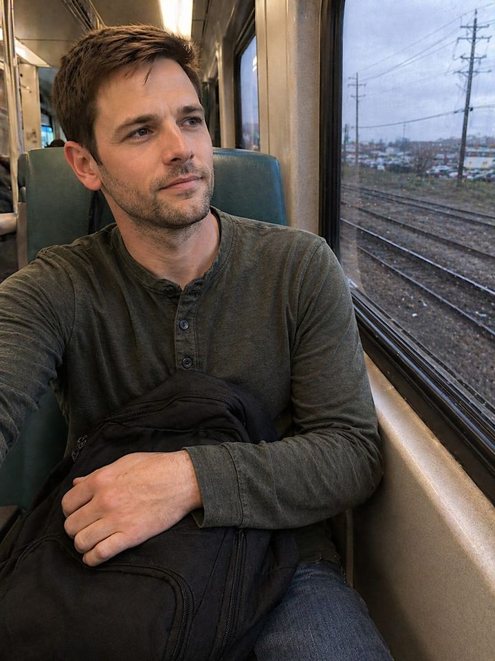 "Having secured a place aboard the train, the commuter enters a state of stillness that is not quite rest."