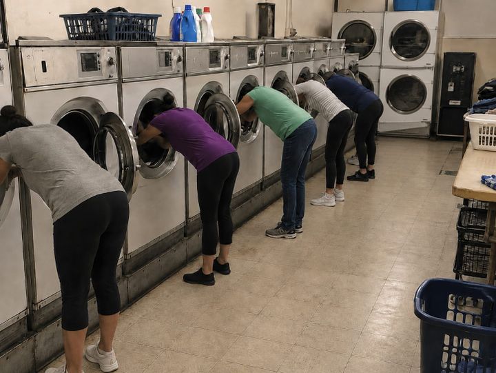 The synchronized laundry team looked strong today.