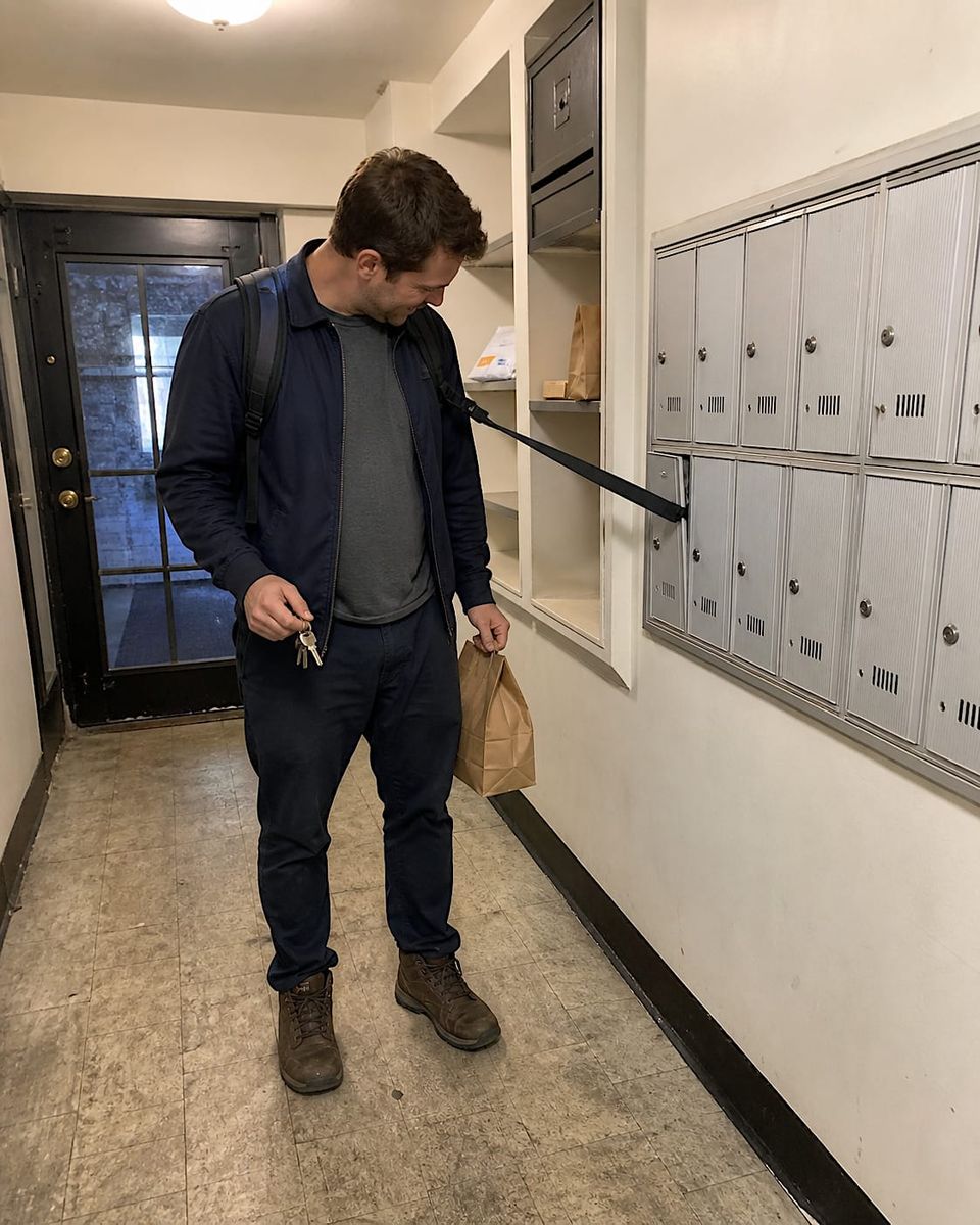 "The mailbox, unsatisfied with their brief daily encounters, attempts a more lasting arrangement."