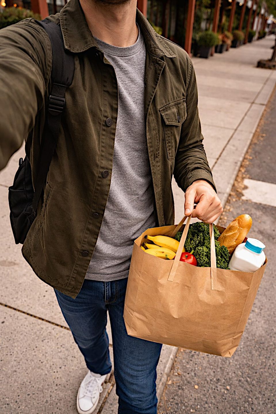Running errands.