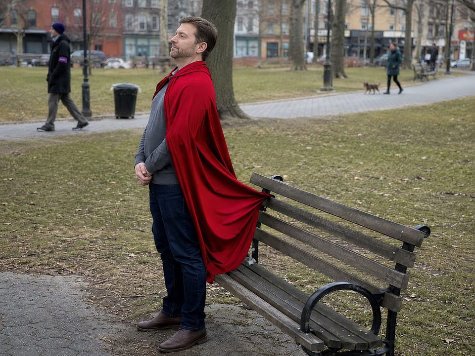 He stood there like the bench was the one embarrassing itself.
