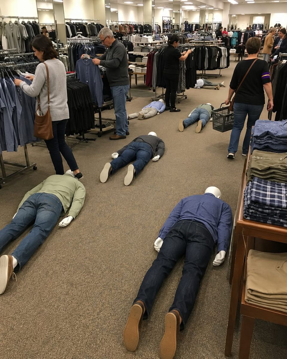 "Each year, the mannequins begin the long crawl back to the spawning grounds while shoppers carefully pretend not to notice."