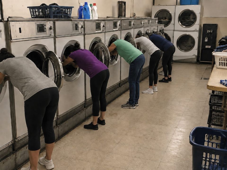 The synchronized laundry team looked strong today.