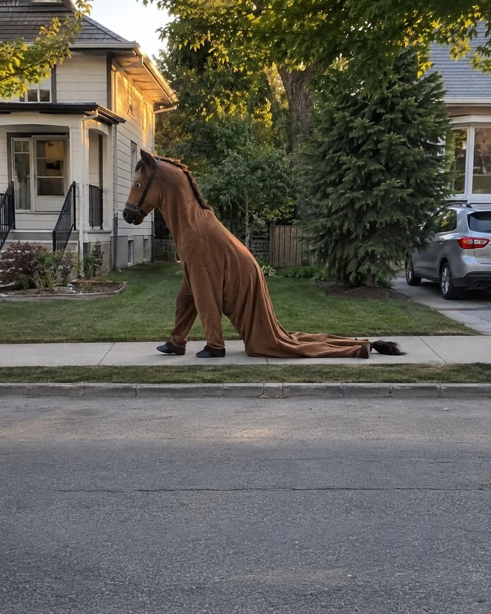 The horse’s other half bolted after finding out what kind of petting zoo they’d been hired for.