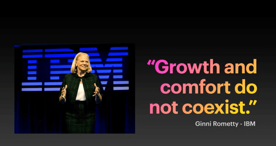 Ginni Rometty giving a talk