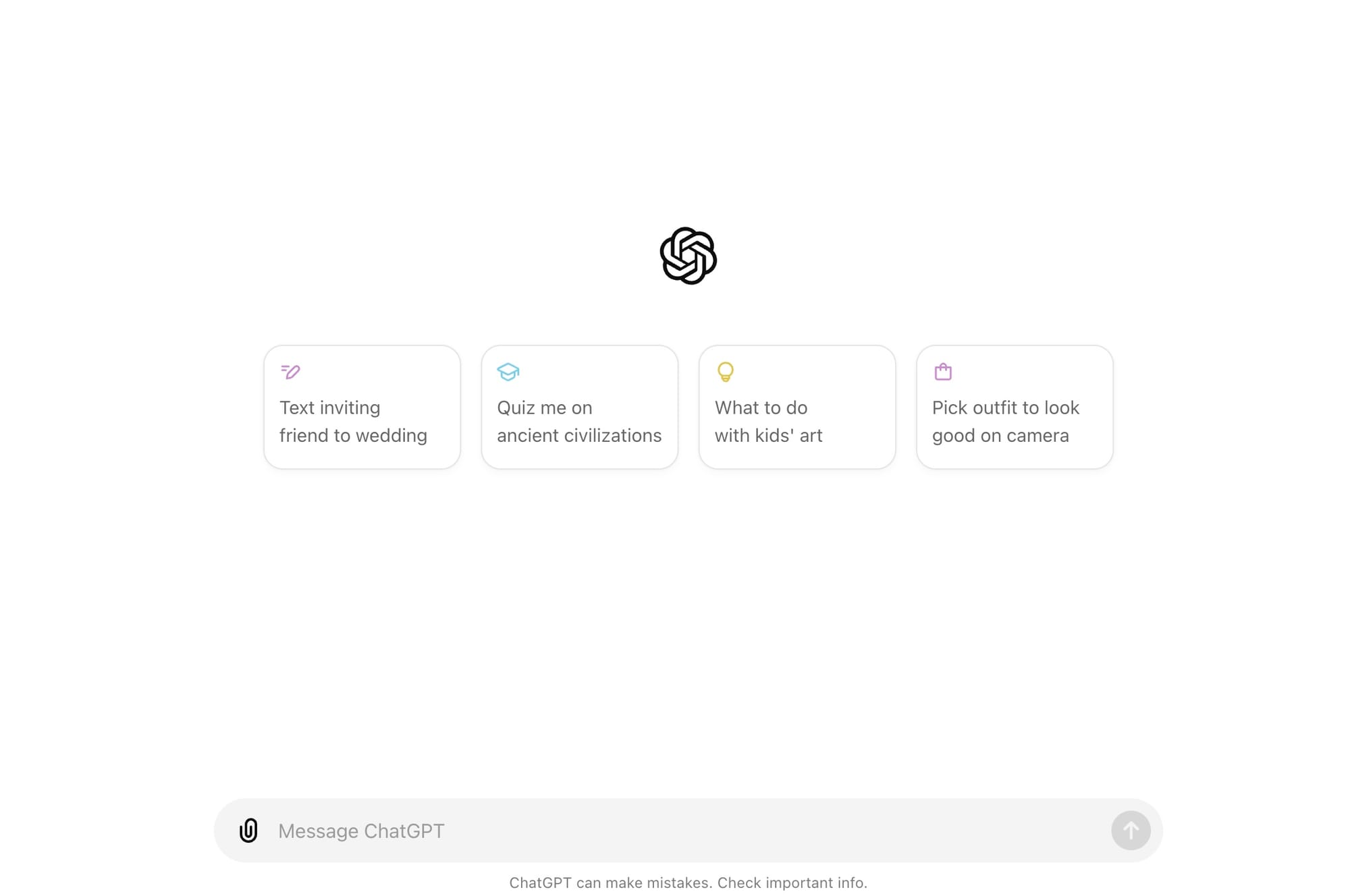 ChatGPT landing page