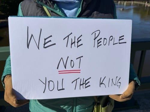 No Kings Protest Sign: 'We the People, Not You the King'