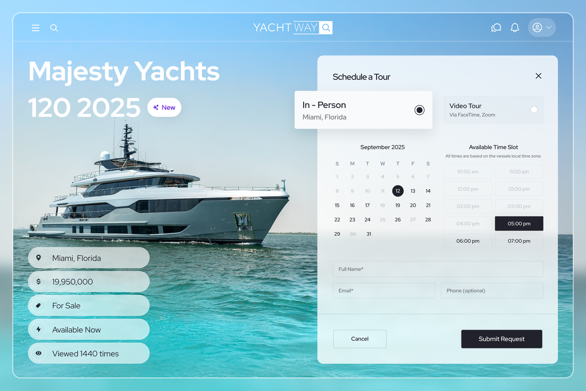 YachtWay Launches “Schedule a Tour” — First-of-Its-Kind Booking Tool Now Live Globally