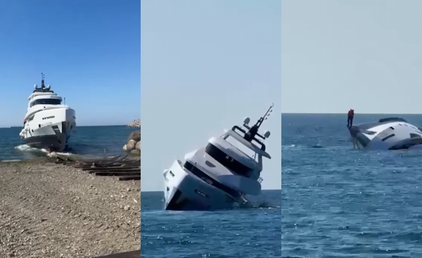 Video: New 78-foot Yacht Sinks Moments After Launch