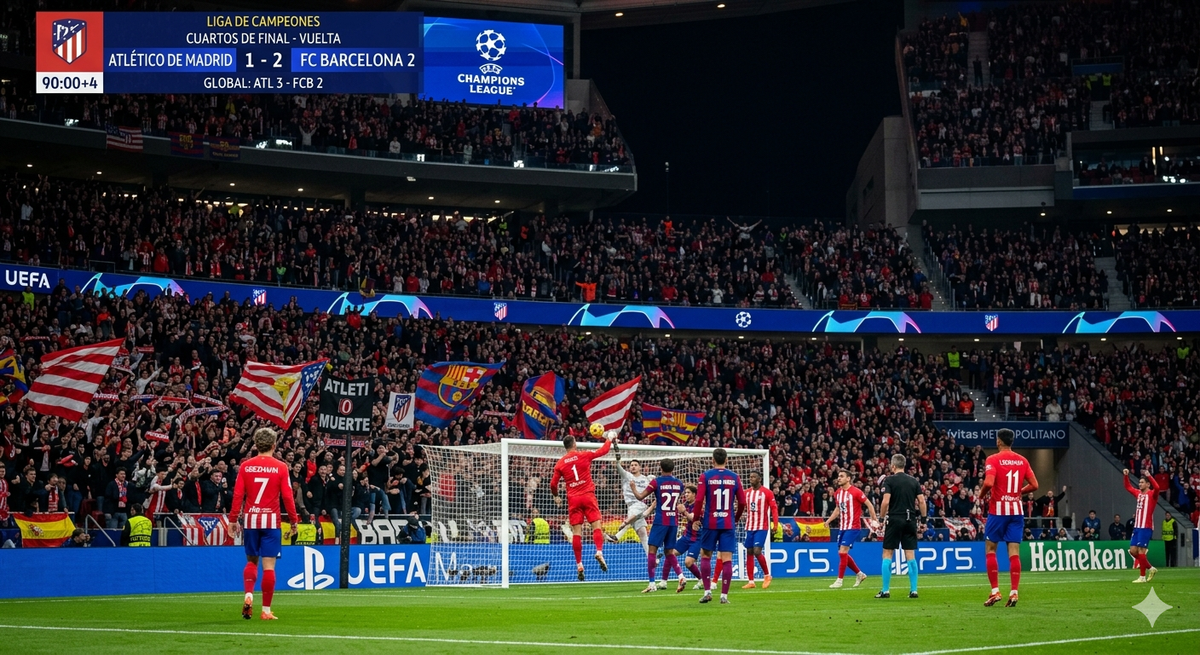 Atlético de Madrid elimina al Barcelona pese a caer 1-2 en casa