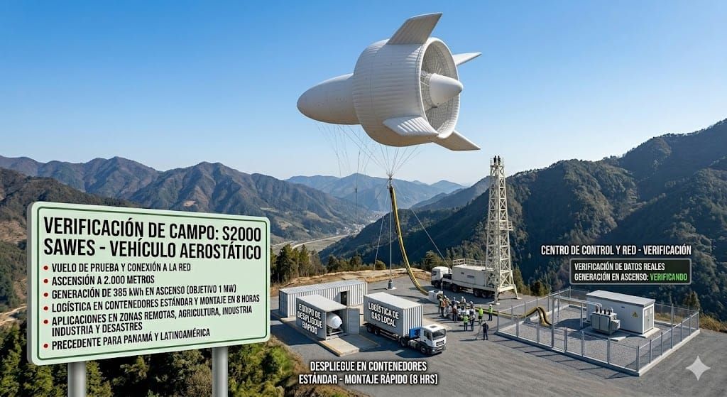 China conecta a la red la turbina eólica voladora S2000 tras prueba en Sichuan