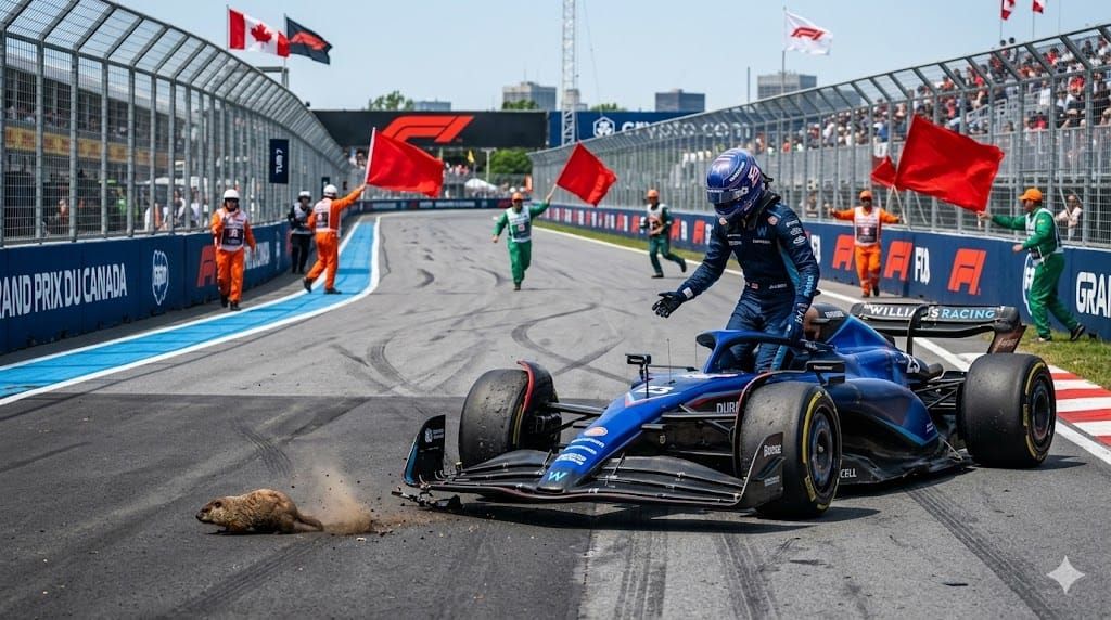 Albon atropella una marmota y provoca bandera roja en la práctica del GP de Canadá