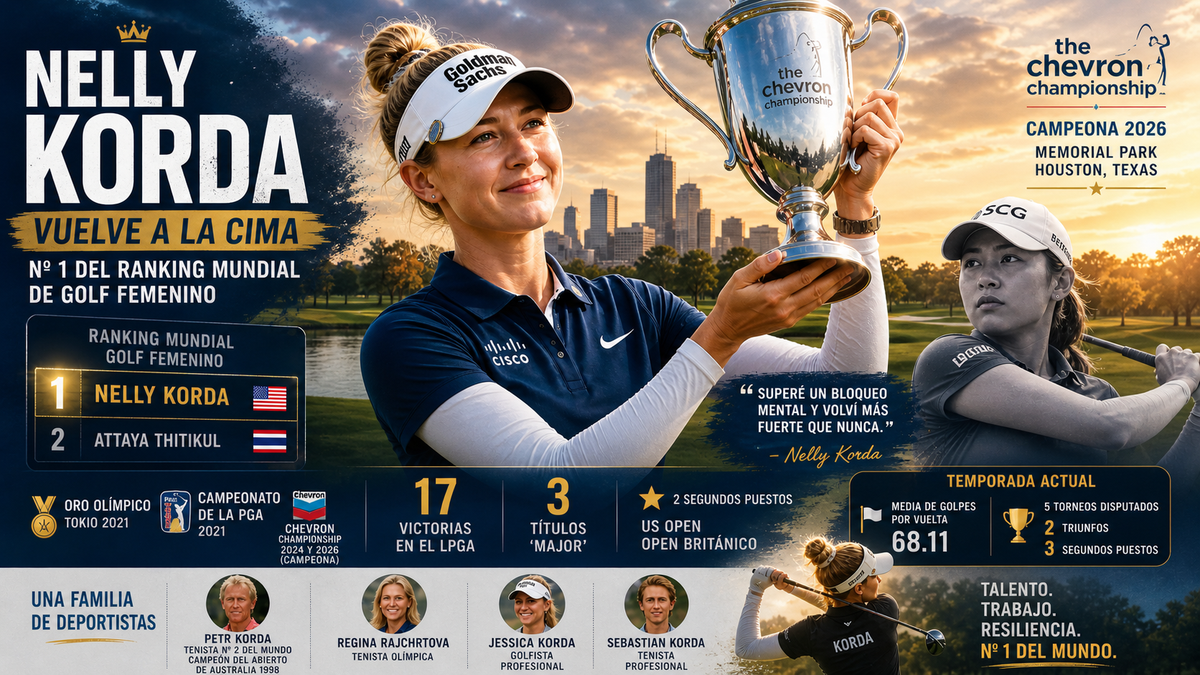 Nelly Korda es la número uno del golf mundial tras ganar el Chevron Championship