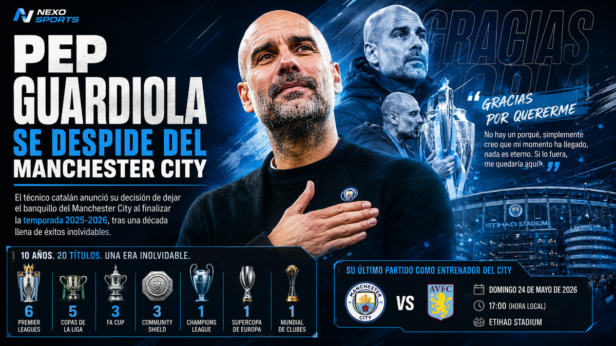 Pep Guardiola anuncia su adiós al Manchester City tras una década de éxitos