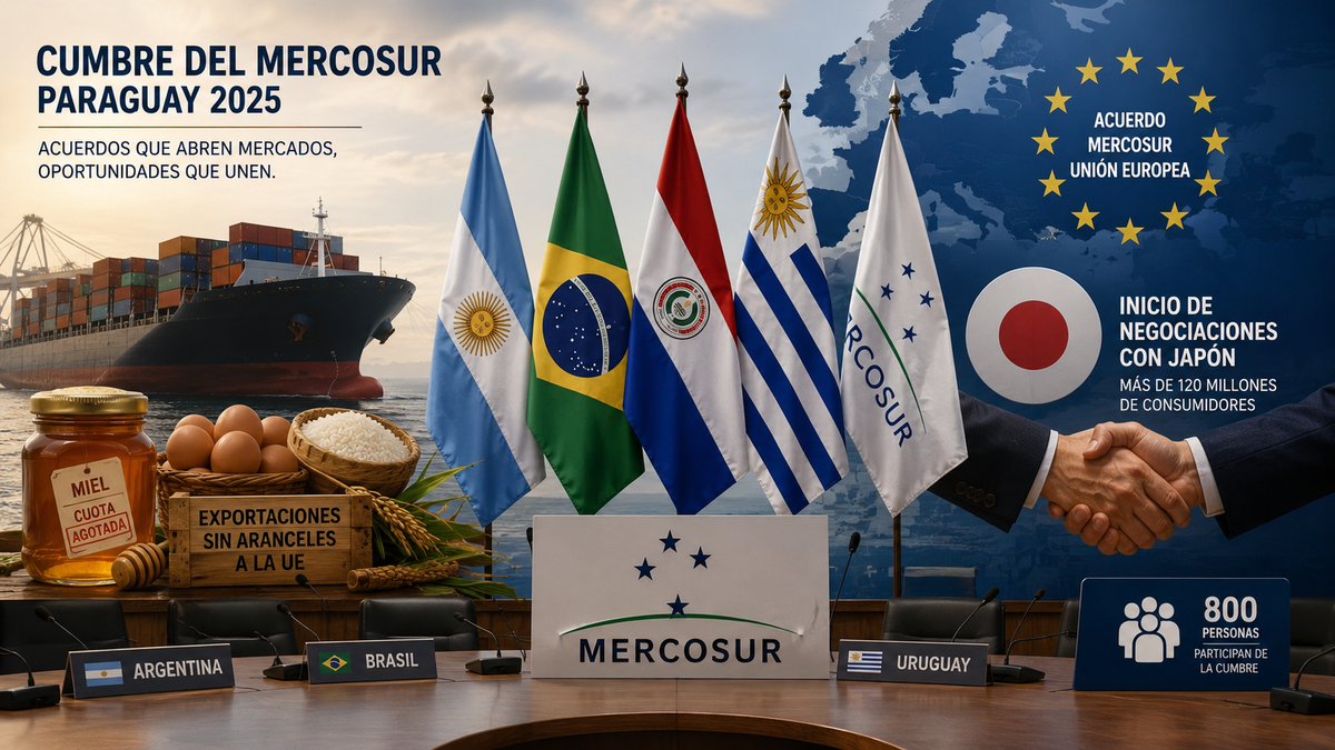 Mercosur acelera en Paraguay el reparto de cuotas UE y abre negociación con Japón