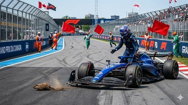 Albon atropella una marmota y provoca bandera roja en la práctica del GP de Canadá