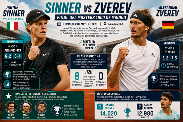 Sinner y Zverev disputarán la final del Masters 1000 de Madrid