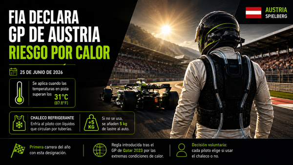 Calor extremo en Austria: La FIA implementa chalecos refrigerantes opcionales y pilotos como Verstappen y Checo Pérez deciden no usarlos