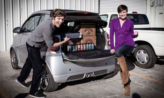 Beer Loaded Smart Car