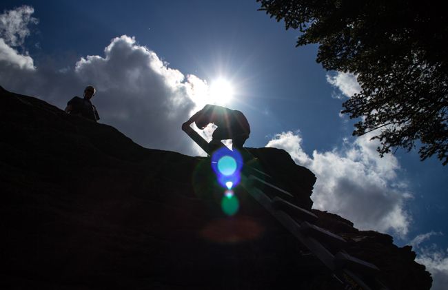 climbing to the top
