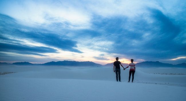 gazing at white sands
