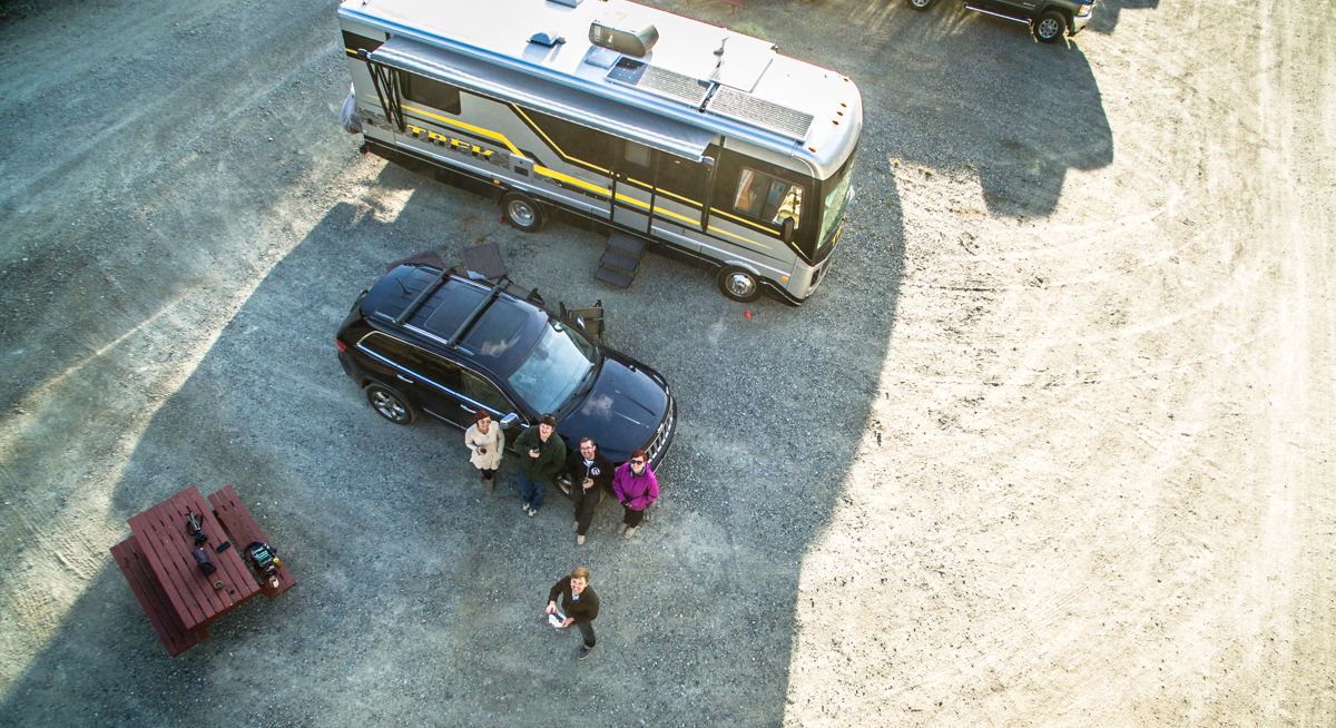 drone photo of campground