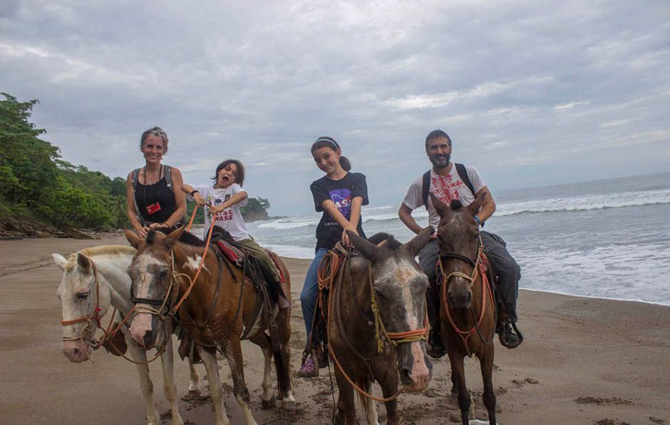 family traveling around the world