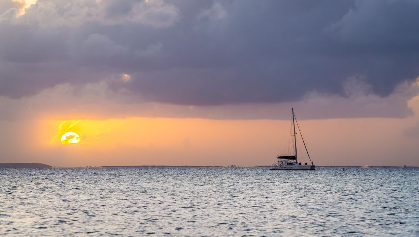 sunset at anchor