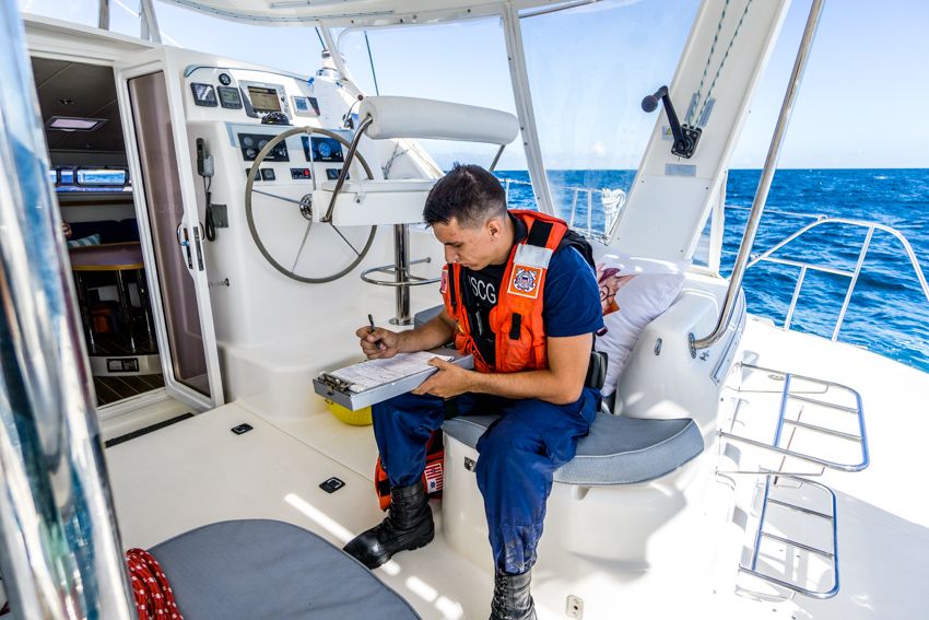 boarded by coast guard