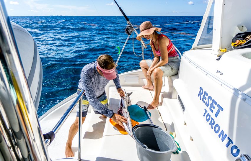 catching baracuda while sailing