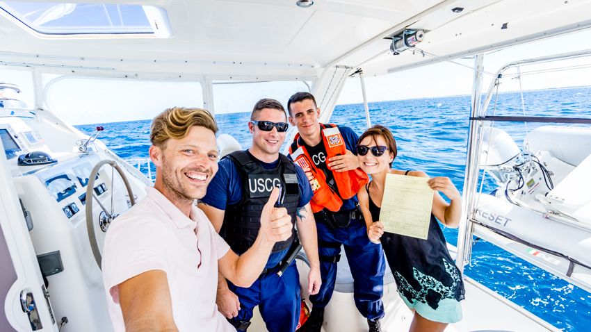 coast guard boarded our catamaran