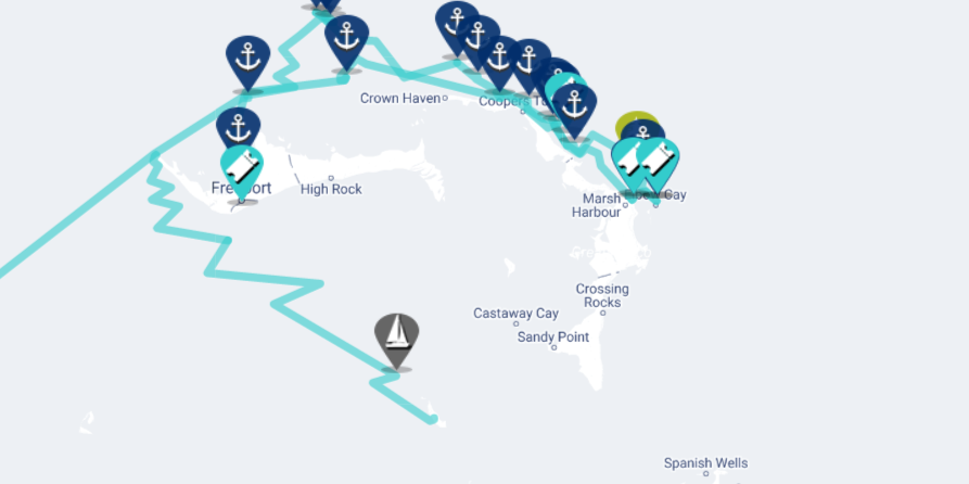sailing to berry islands map