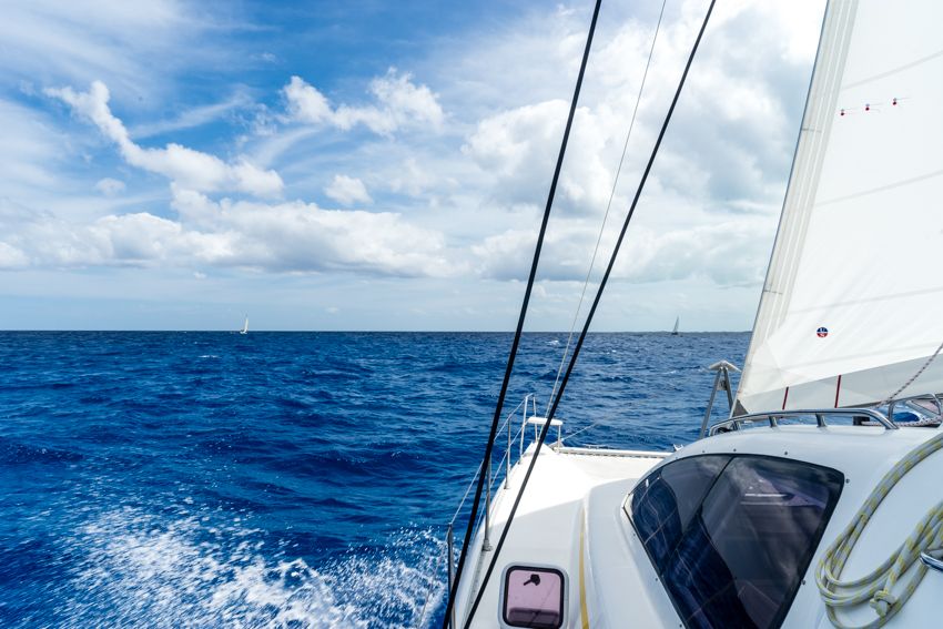 racing sailboats in exuma