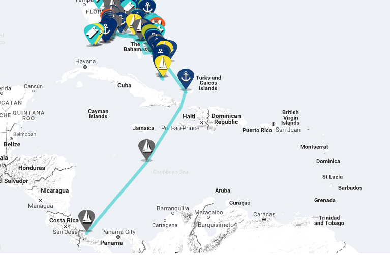 sailing to panama route