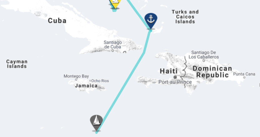 sailing to panama map