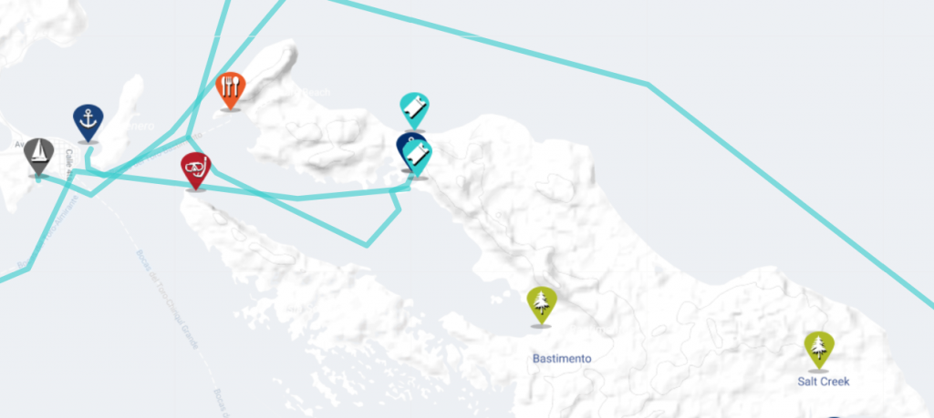 isla bastimentos sailing map