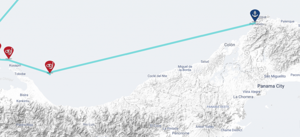 Panama sailing map