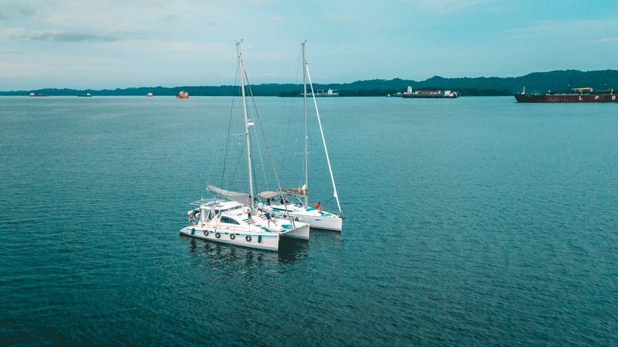 drone selfie panama canal gatun lake