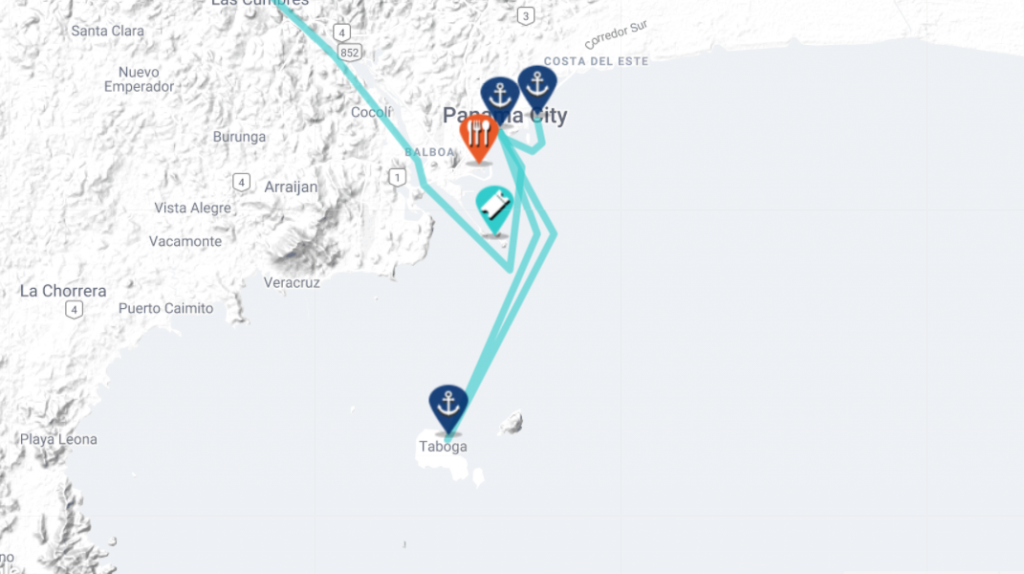 panama city sailing map