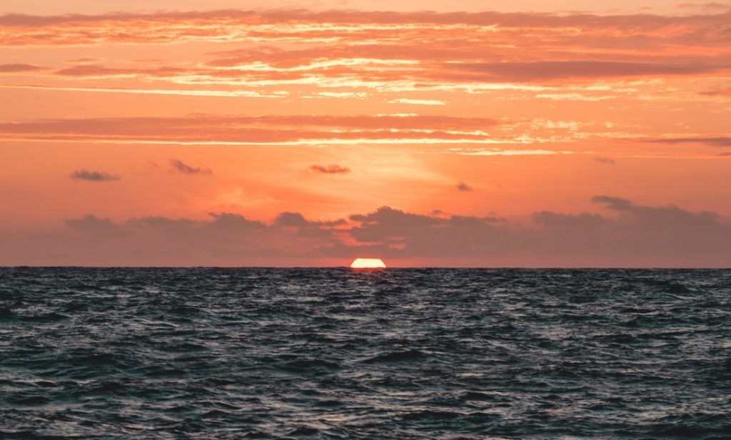 beautiful sunset at sea