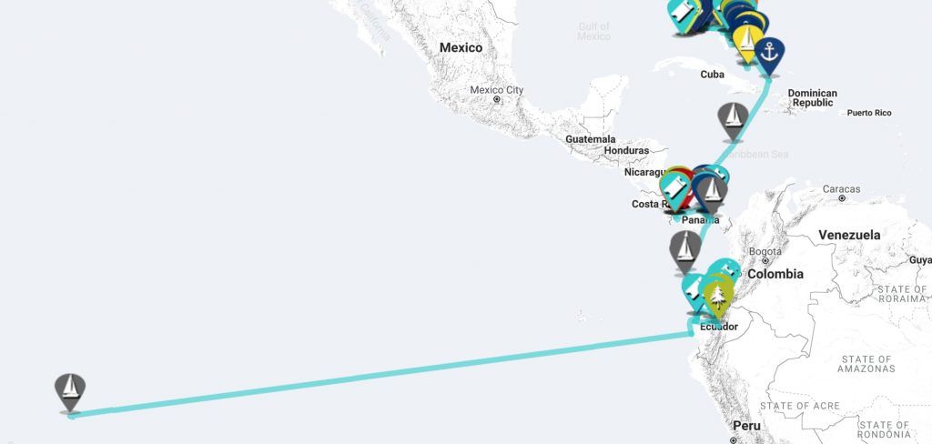 sailing and traveling around the world map