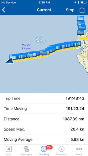 sailing across the pacific