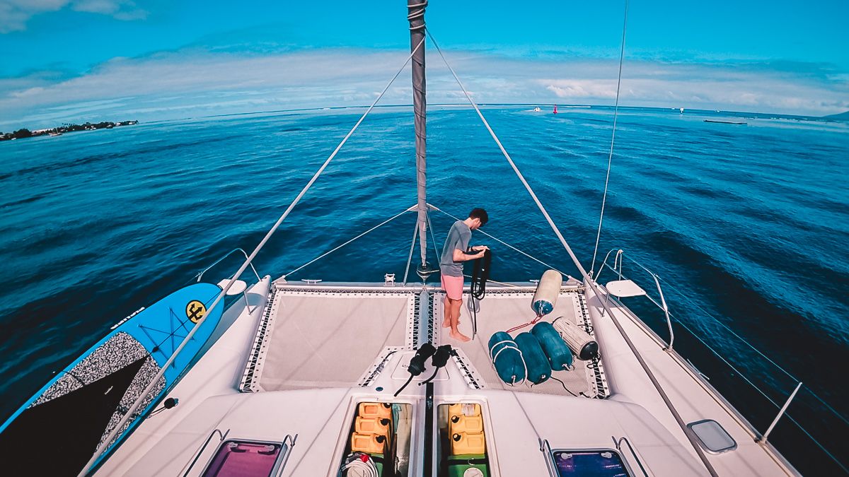 how much fuel does a sailing catamaran use