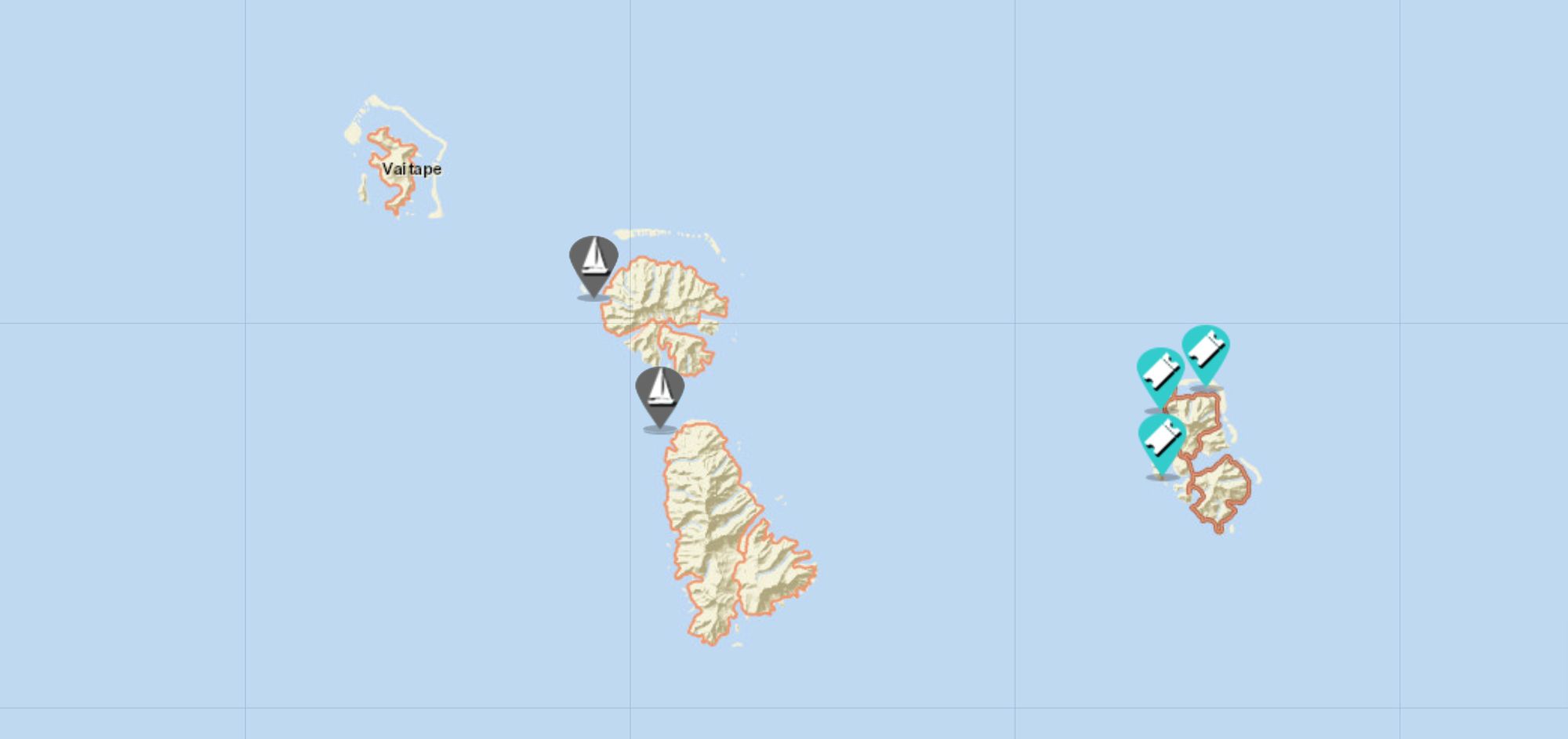 sailing map of society islands