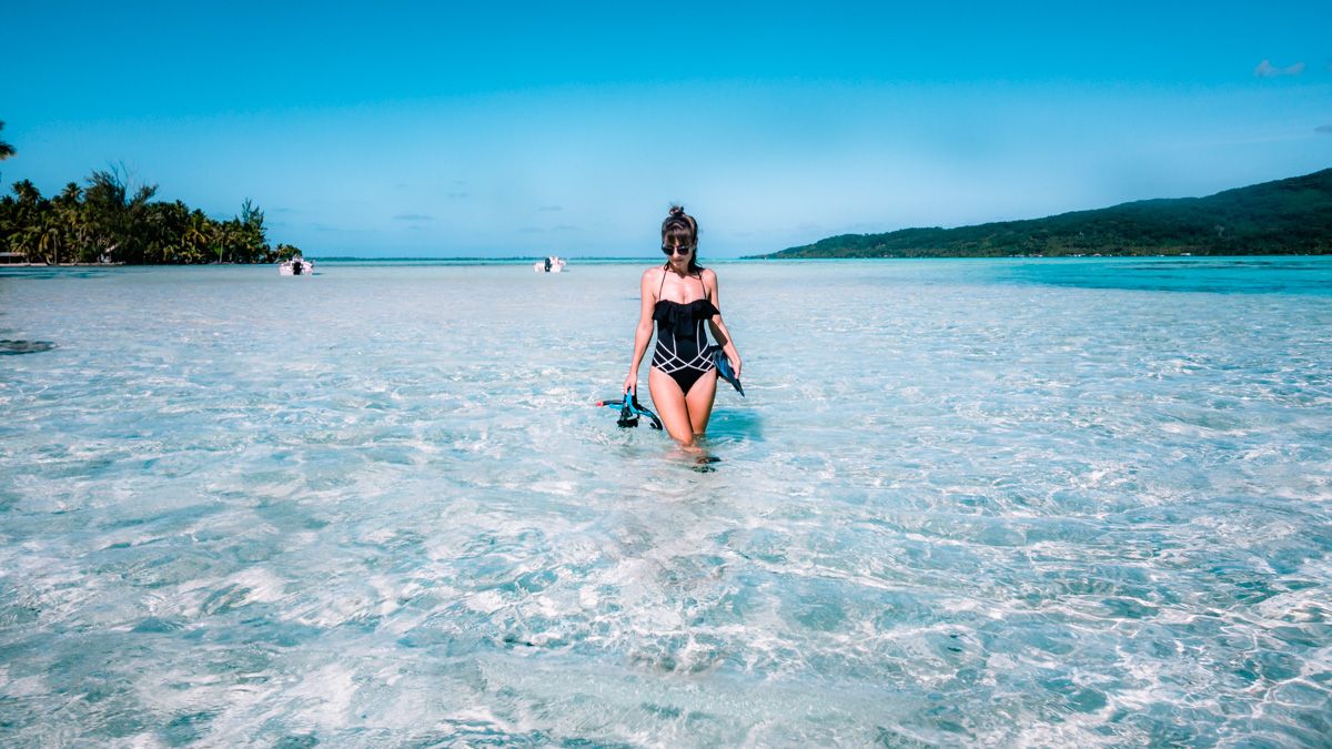 Nikki Wynn Snorkeling Taha'a coral garden