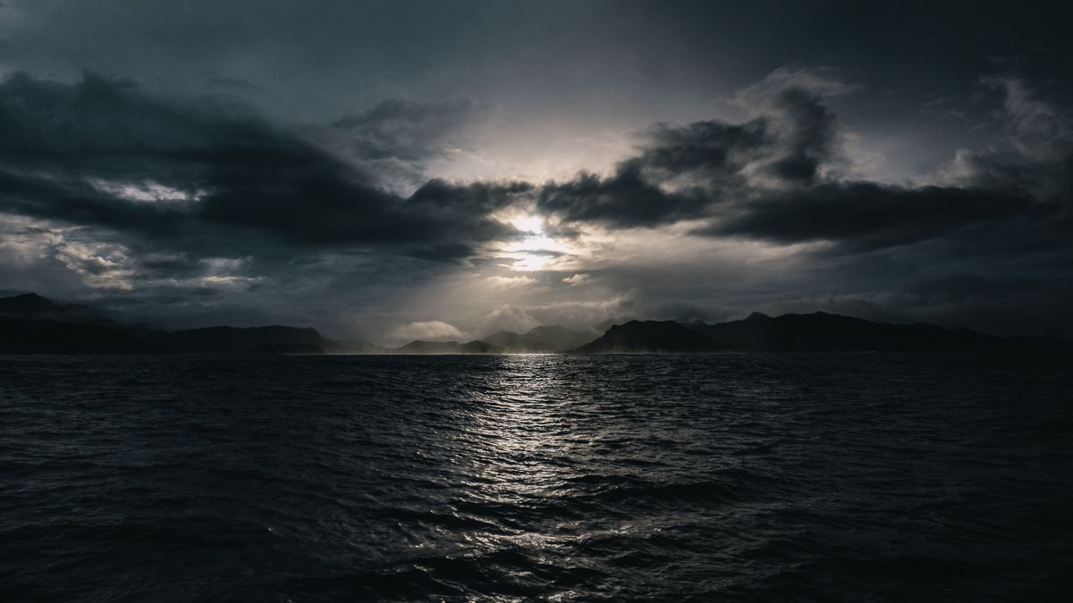 evening at sea from a sailboat
