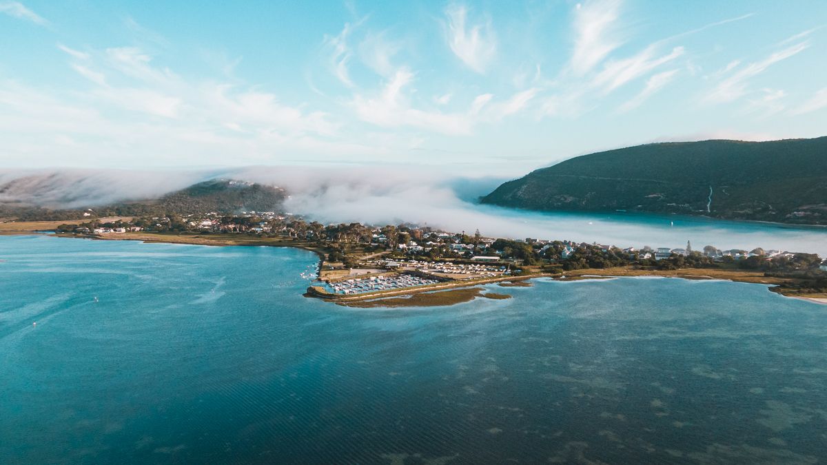 fog rolling over the knsyna heads south africa