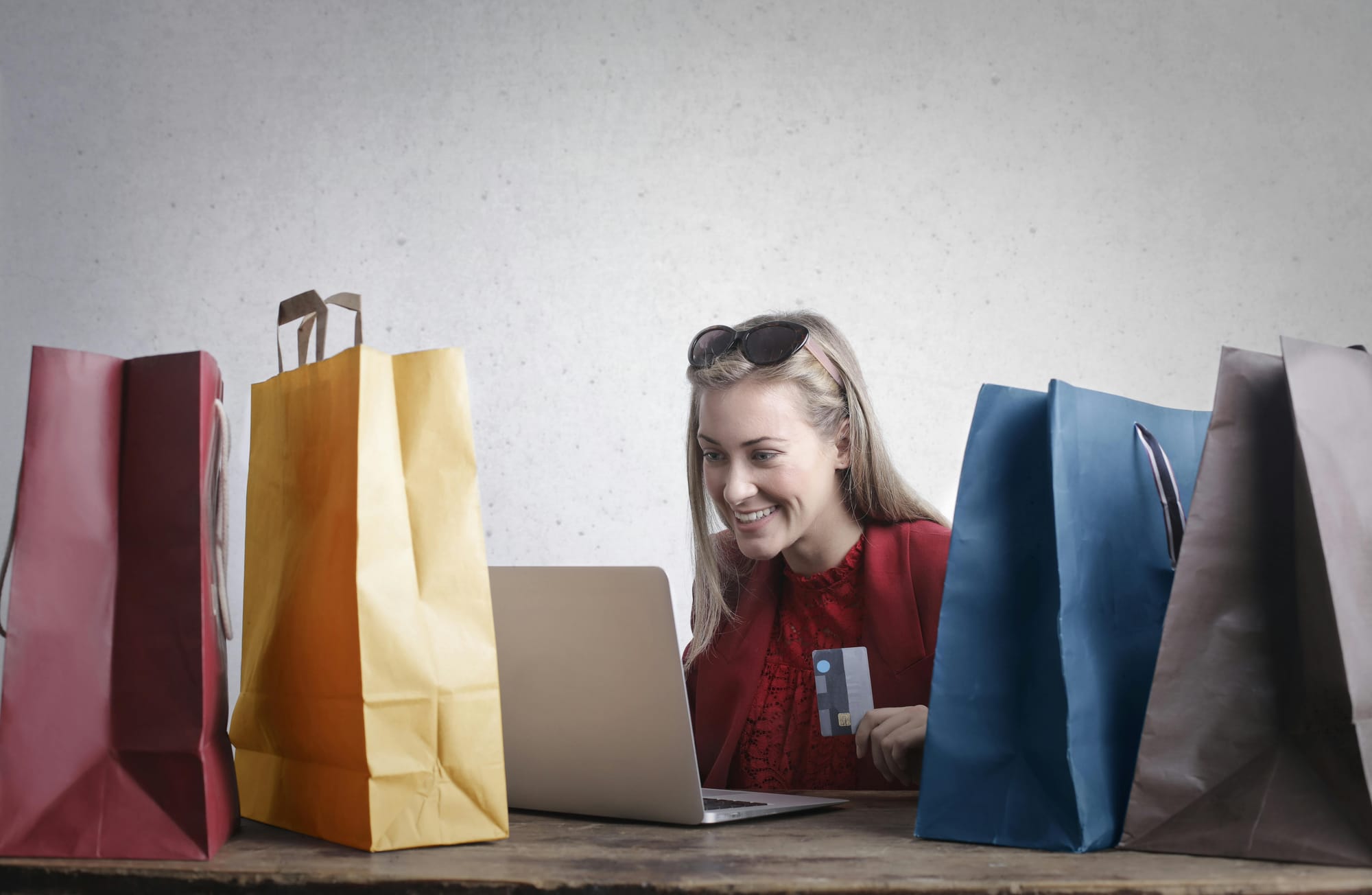 A woman doing online shopping